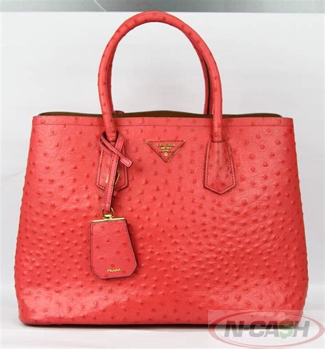 Prada Ostrich Double Tote 